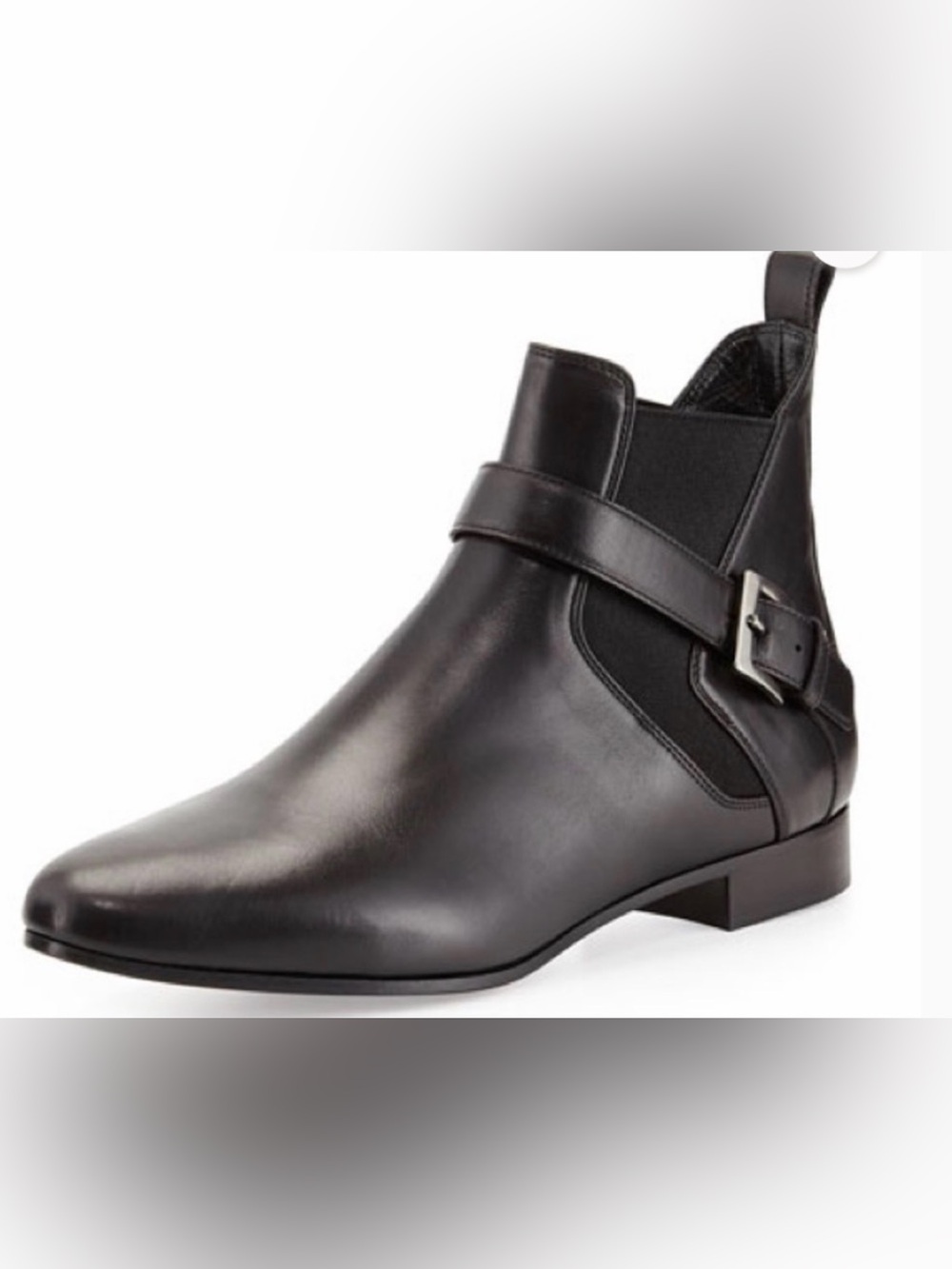 Miu Miu Black Leather Ankle Booties with Side Strap Size 9